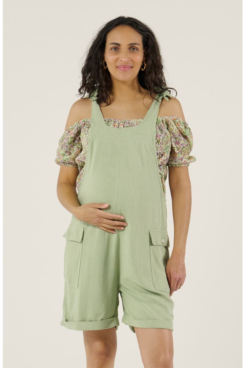 Eloise Maternity Shorts Overall, Alternate, color, Sage