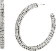 AllSaints Croc Textured Large Hoop Earrings