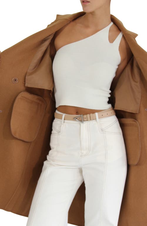 Belle & Bloom Amnesia Oversize Double Breasted Wool Blend Coat In Brown