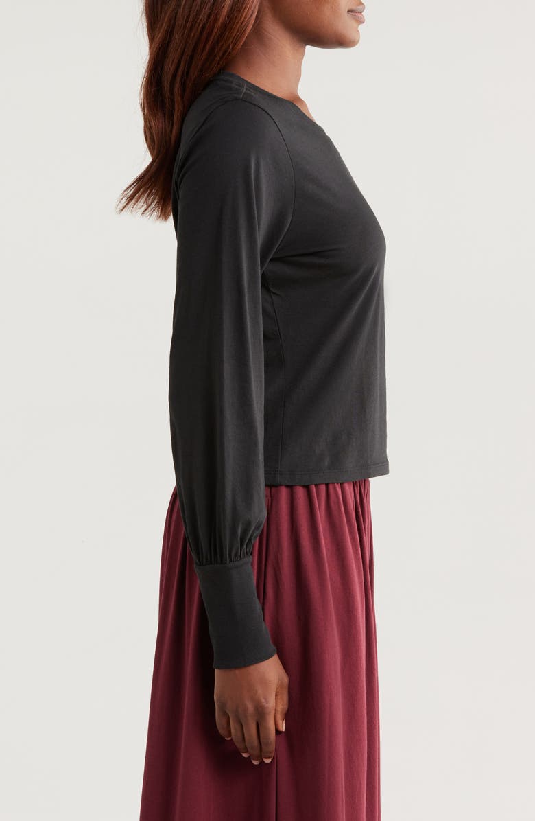 Lunya Organic Pima Cotton Lounge T-Shirt, Alternate, color, Immersed Black