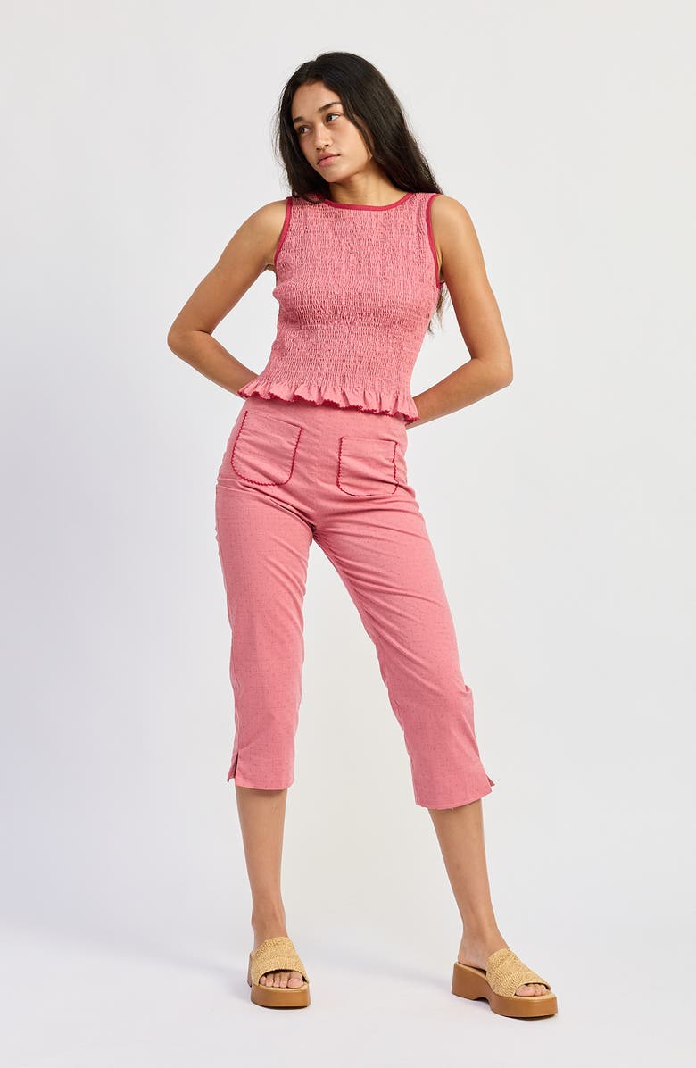 JACQUIE THE LABEL Ada Bow Back Smocked Sleeveless Top, Alternate, color, Red Tonal