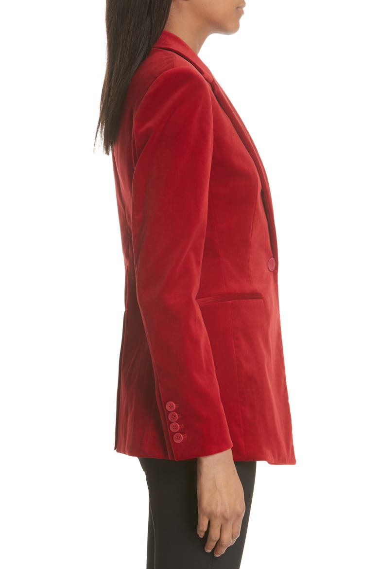 Stretch Cotton Power Jacket, Alternate, color, BRIGHT RUBY
