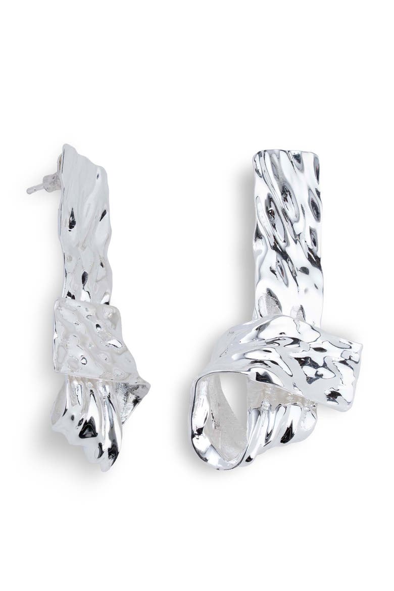 Jiya Statement Knot Earrings, Alternate, color, SILVER