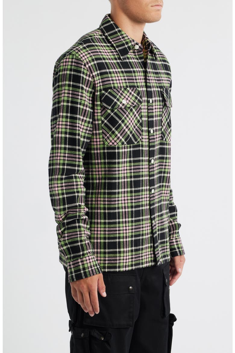 BB Club Plaid Button-Up Shirt, Alternate, color, BLACK