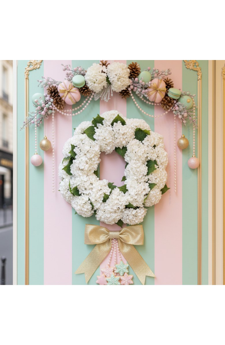 CocoBella Lydia Year Round Wreath, Alternate, color, Snow