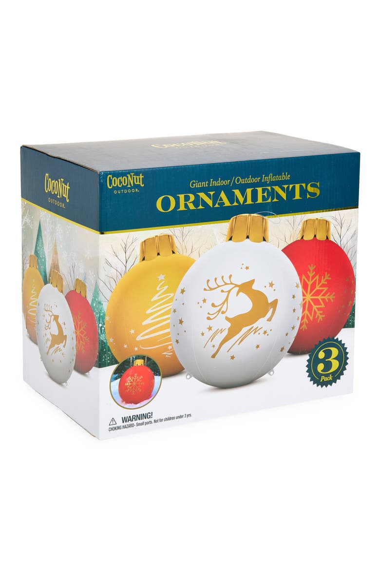Assorted 3-Pack Inflatable Indoor/Outdoor Holiday Ornaments, Main, color, MULTI