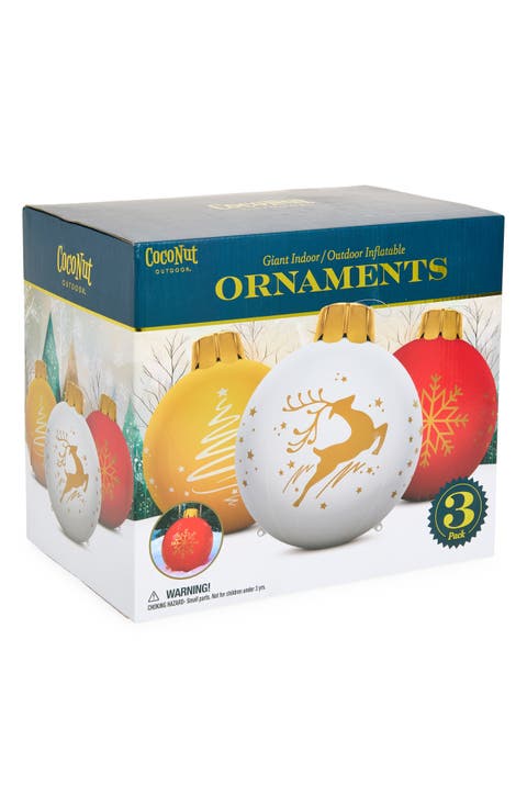Assorted 3-Pack Inflatable Indoor/Outdoor Holiday Ornaments