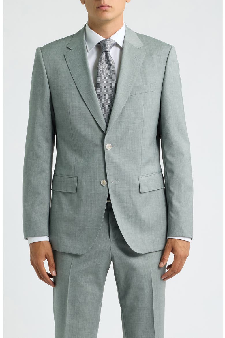 Huge Trim Fit Solid Virgin Wool Suit, Alternate, color, MEDIUM BEIGE