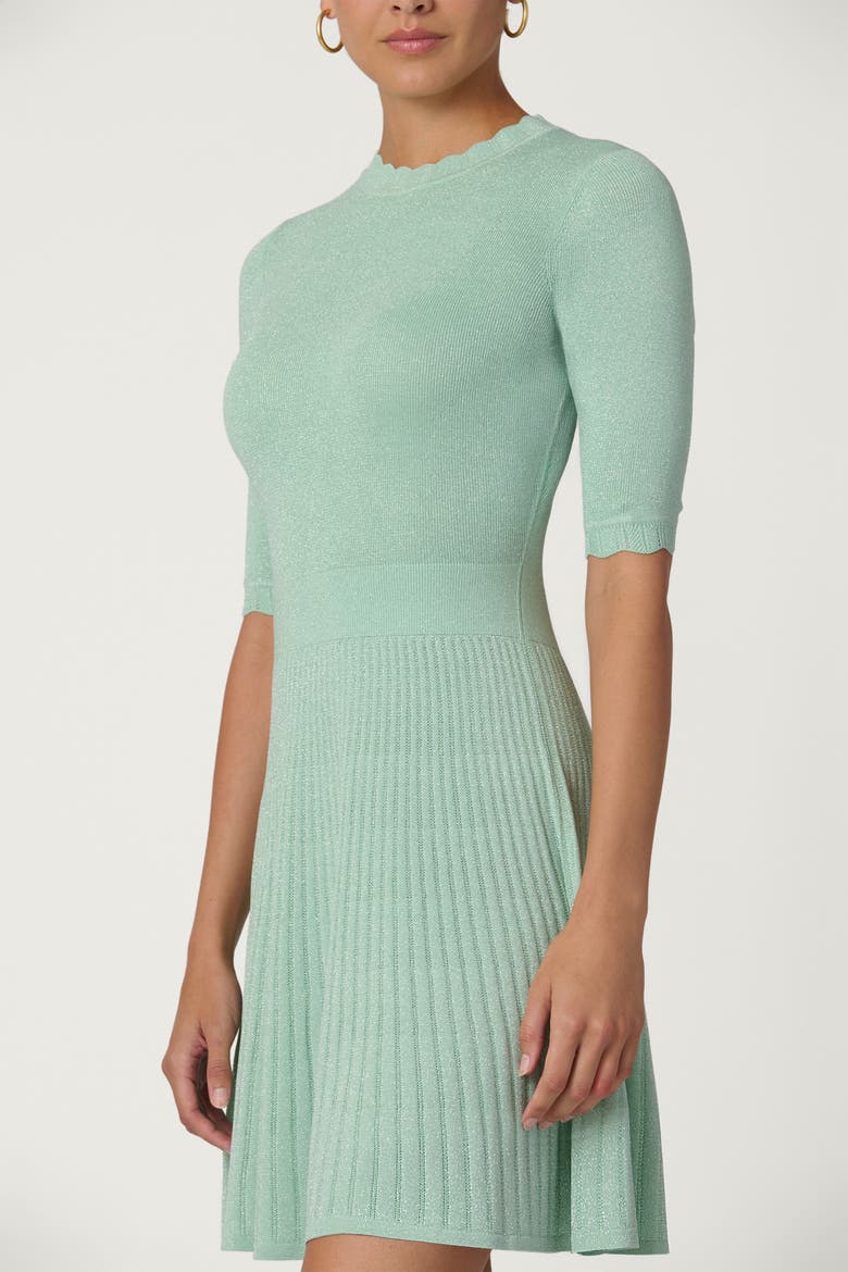 Fine Gauge Shimmer Knit Warren Dress, Alternate, color, Soft Mint