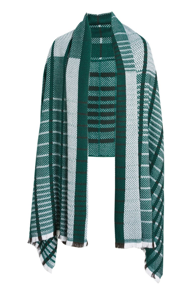 Plaid Blanket Wrap, Alternate, color, GREEN COMBO
