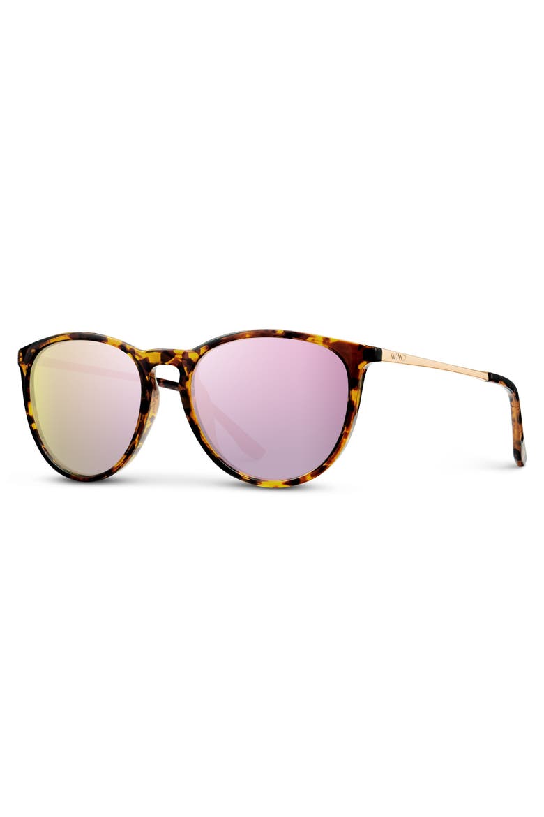 Drew - 55mm Round Polarized Sunglasses, Alternate, color, Brown Tortoise