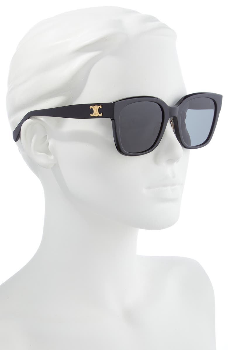 CELINE Triomphe 55mm Rectangular Sunglasses, Alternate, color,