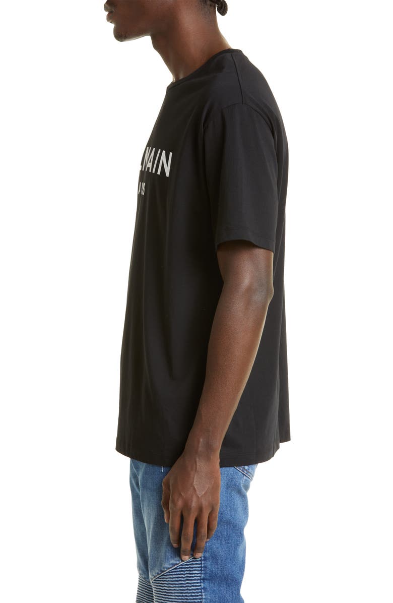 Balmain Logo Cotton Graphic Tee, Alternate, color, 