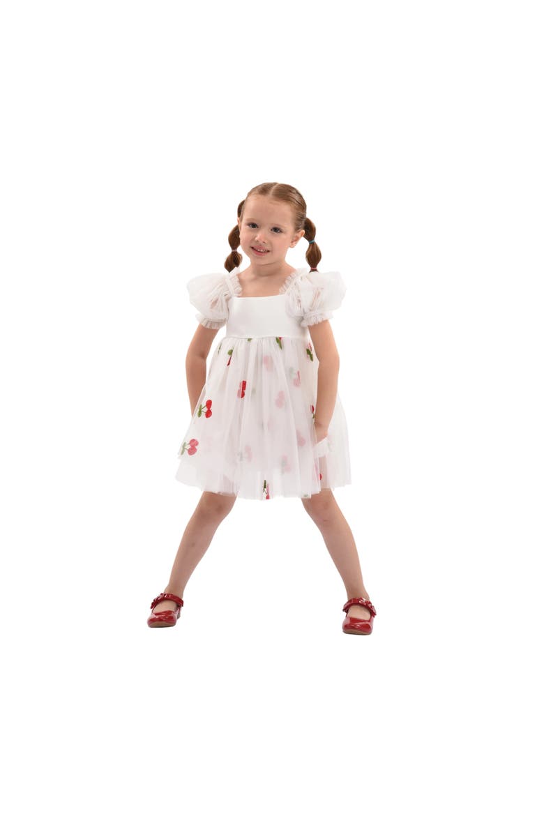 Elysande Cherry Tulle Dress, Alternate, color, White