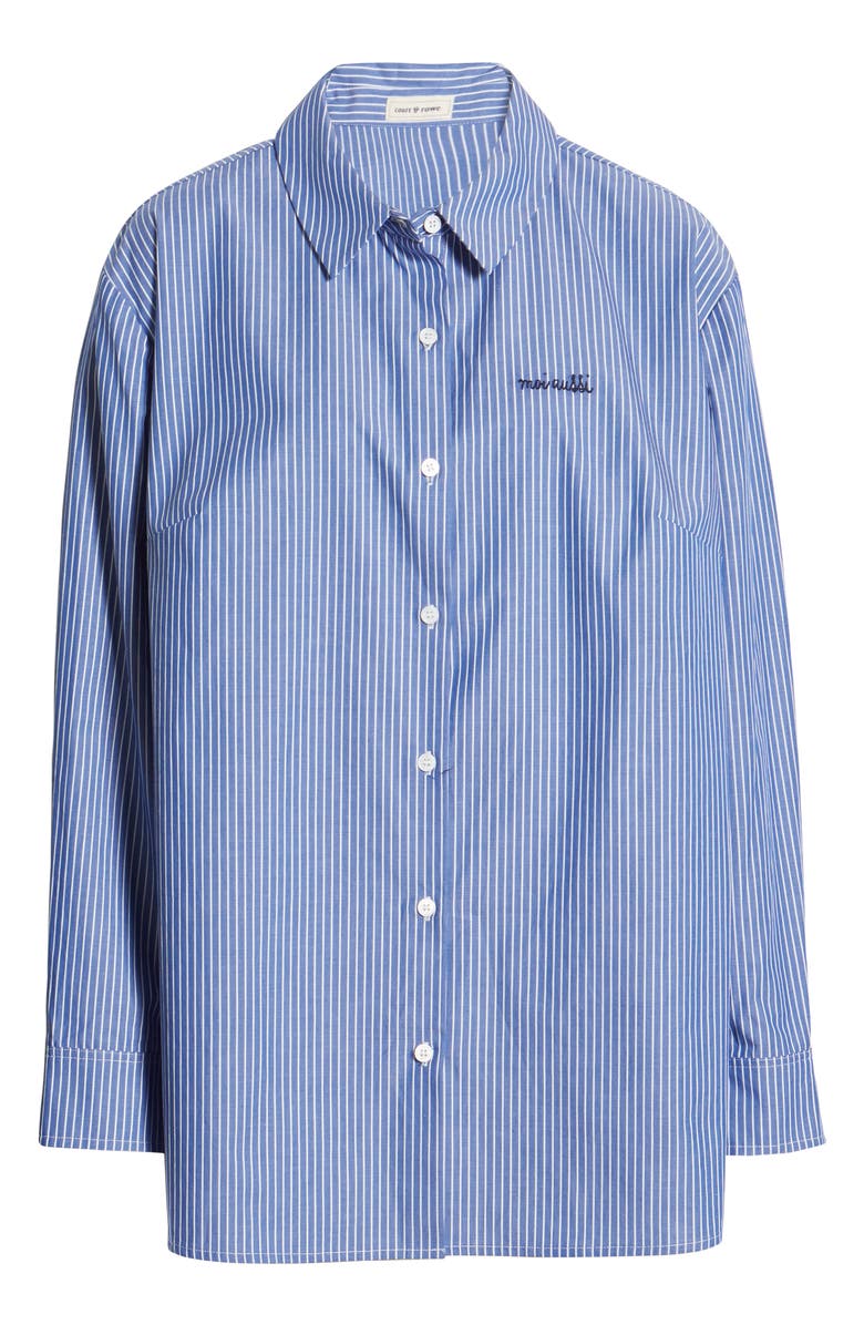 Court & Rowe Ruffle Cuff Stripe Shirt, Alternate, color,