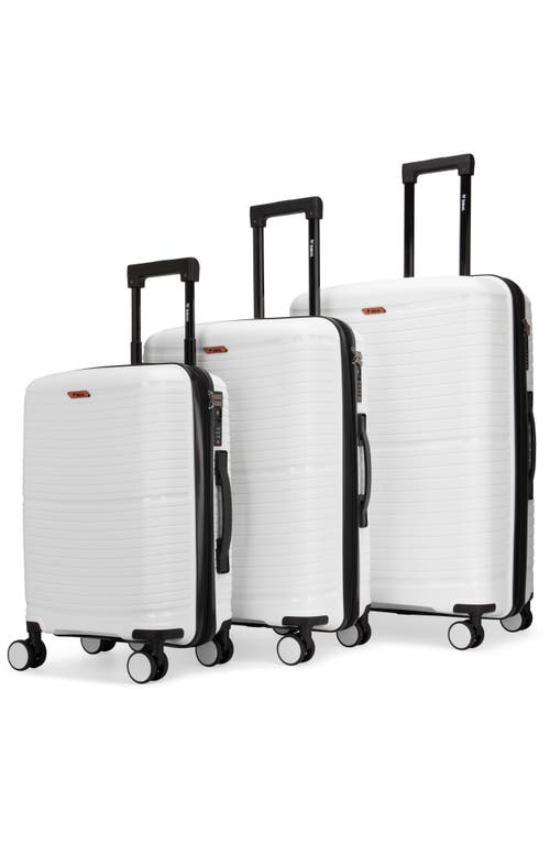 Bobcat Trencher 3 Piece Expandable Spinner Luggage Set With Tsa Lock In White