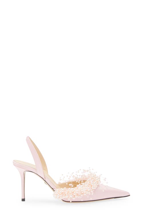 Mach&mach Mach & Mach Floating Faux Pearl Slingback Pump In Pink