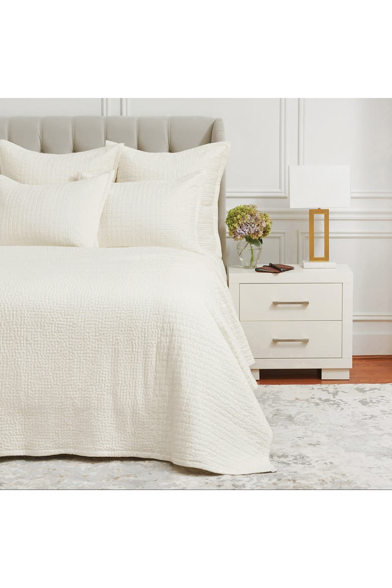 26" x 26" Willa White Ivory Cotton Voile Euro Pillow Sham w/ Flange, Alternate, color, Off-White