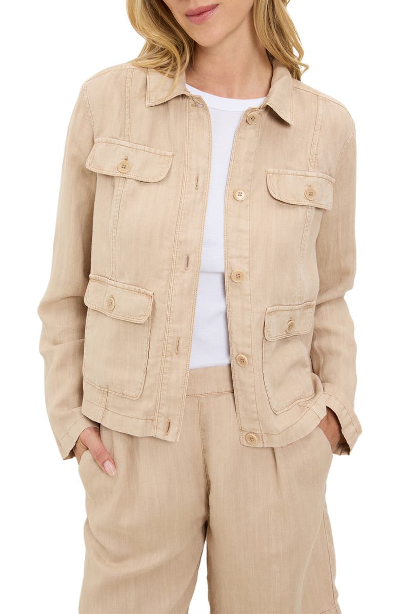 Michael Stars Nash Linen Blend Jacket, Main, color, Macadamia