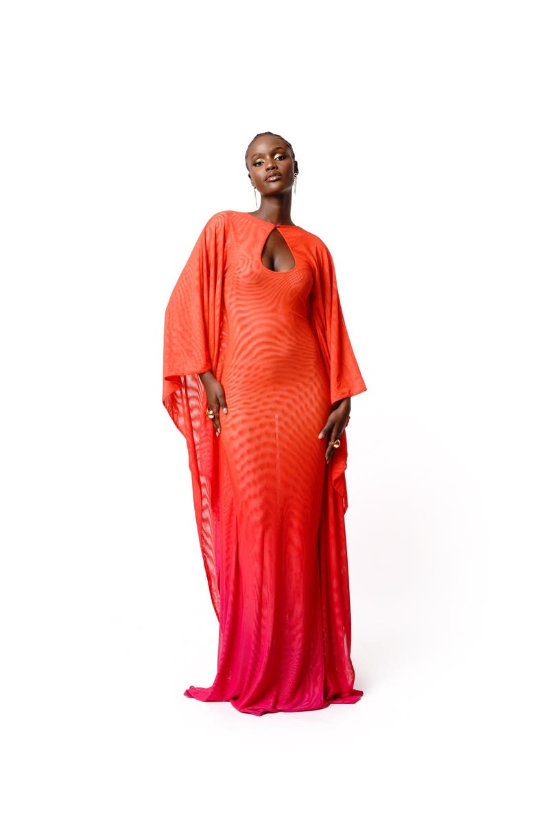 OFUURE Sienna Kaftan Maxi Dress, Alternate, color, Orange