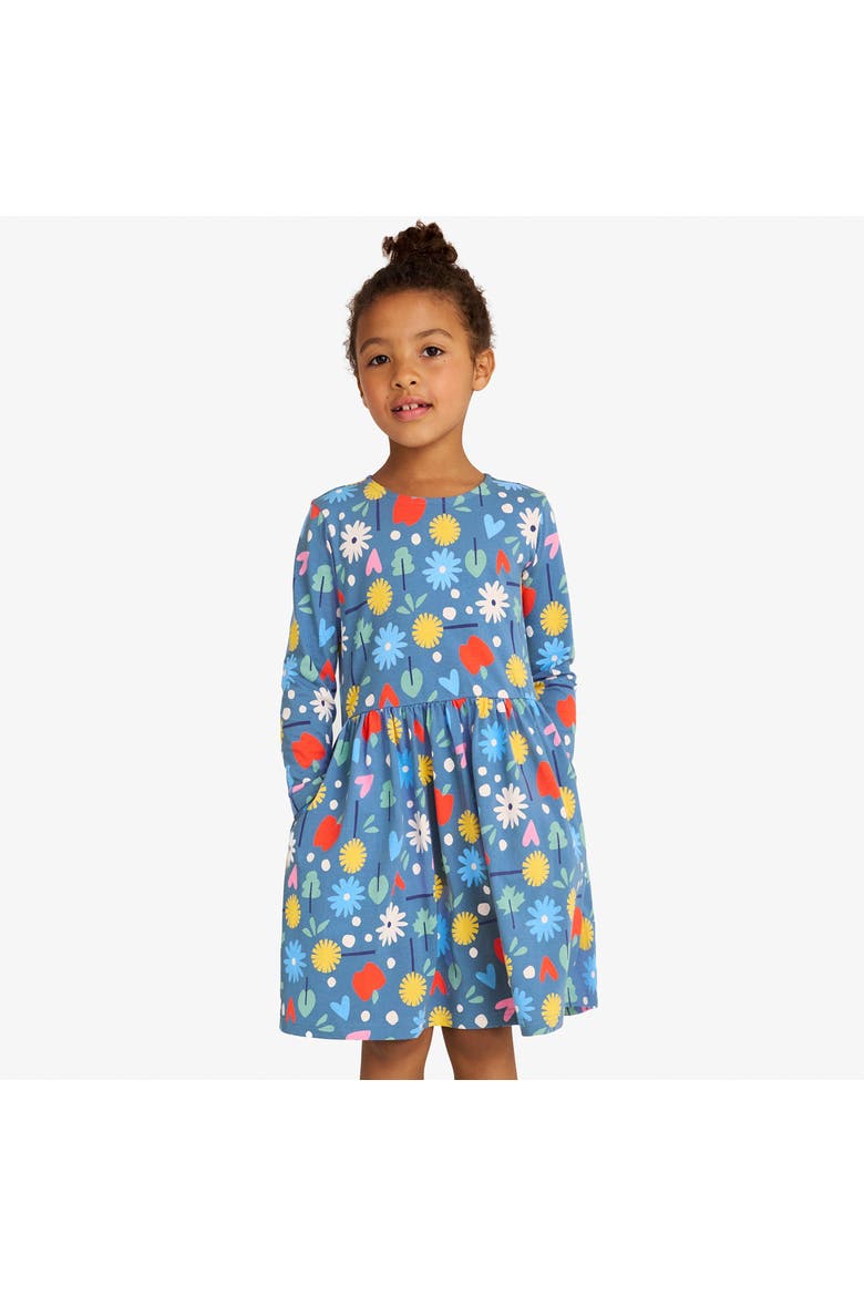 Kids Long Sleeve Rib Perfect Pocket Dress, Alternate, color, Moonlight Garden Party