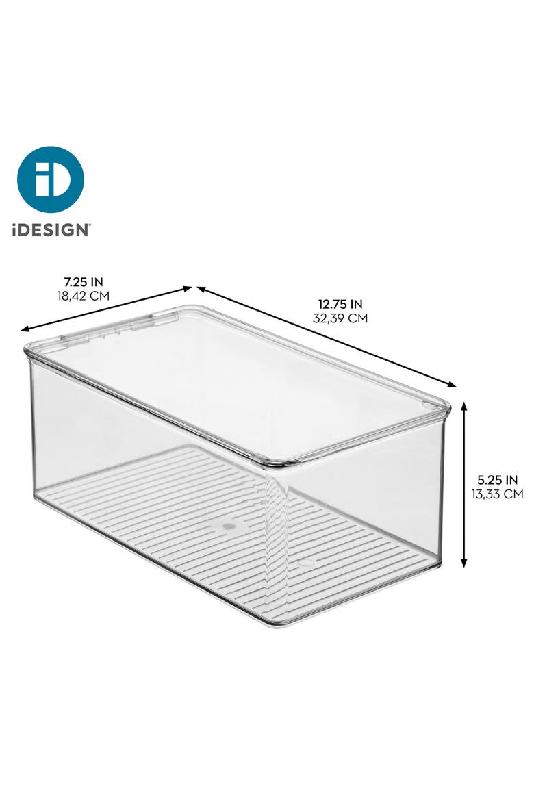Stackable Clear Shoe Box with Hinged Lid for Wedges, Sandals, Flats - Set of 2, Alternate, color, Clear
