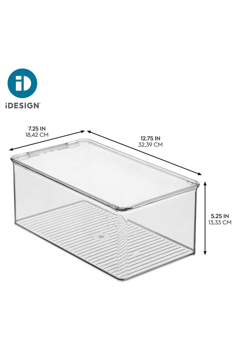 iDesign Stackable Clear Shoe Box with Hinged Lid for Wedges, Sandals, Flats - Set of 2, Alternate, color, Clear