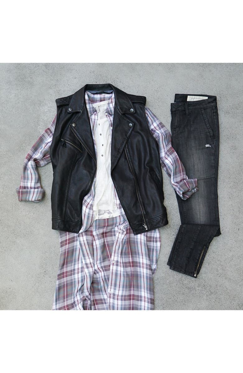 Treasure & Bond Treasure&Bond Relaxed Leather Moto Vest, Alternate, color,