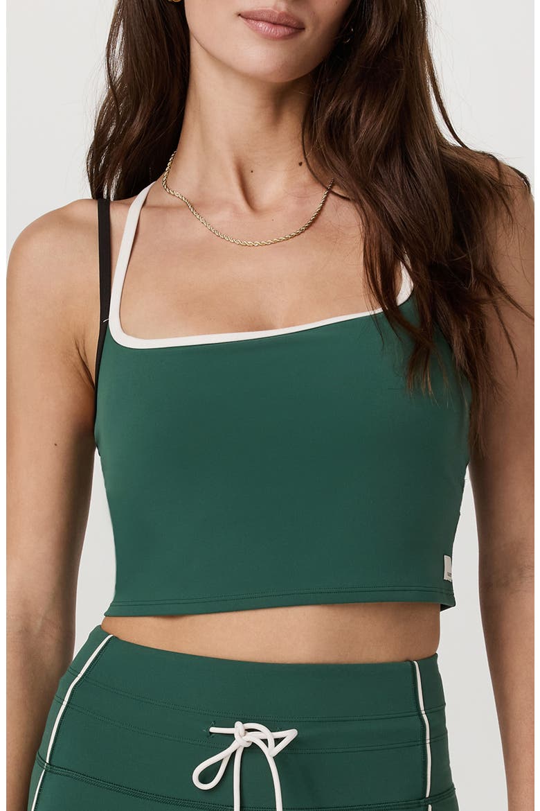 Daily Layered Crop Tank Top, Main, color, VIRIDIAN