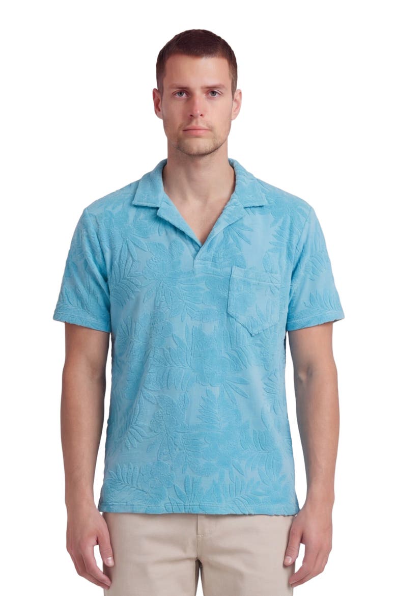 Farm Floral Towel Polo Shirt, Main, color, Teal