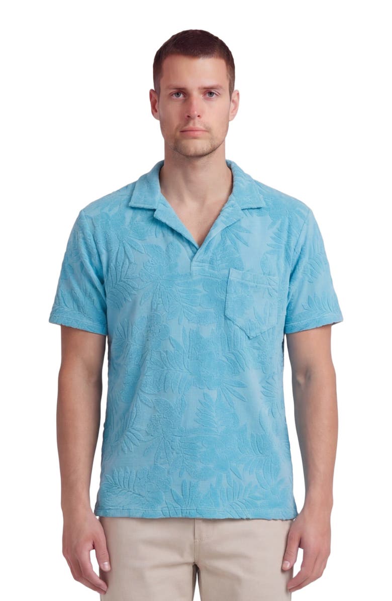 Lords of Harlech Farm Floral Towel Polo Shirt, Main, color, Teal
