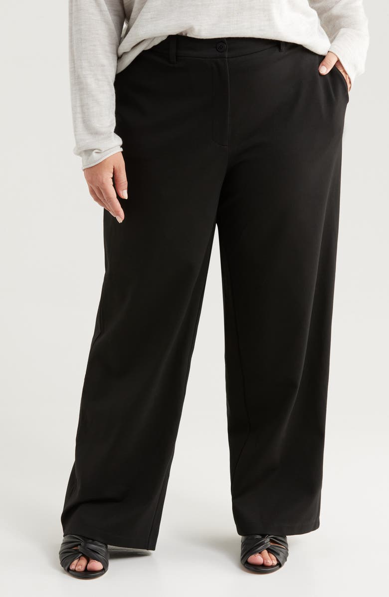 Eileen Fisher Wide Leg Pants, Main, color, Black