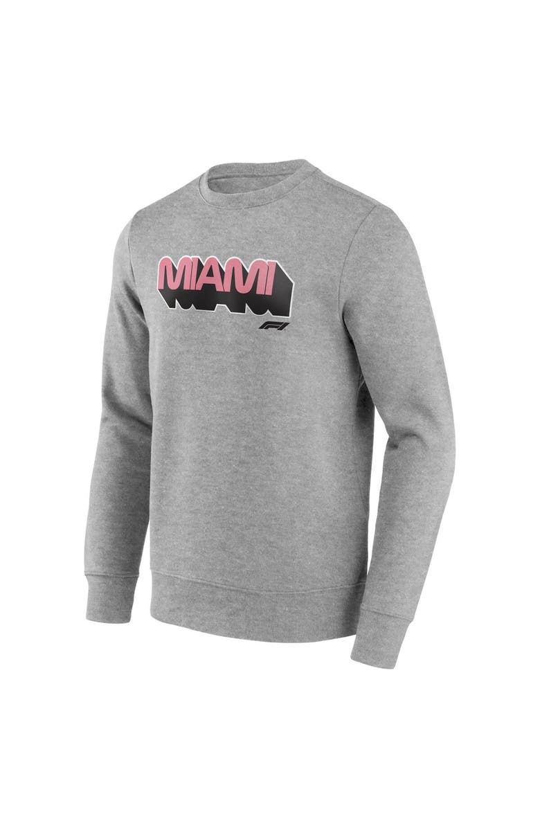 FANATICS Men's Fanatics Branded Gray Formula 1 Miami Grand Prix Fleece Pullover Sweatshirt, Alternate, color, 