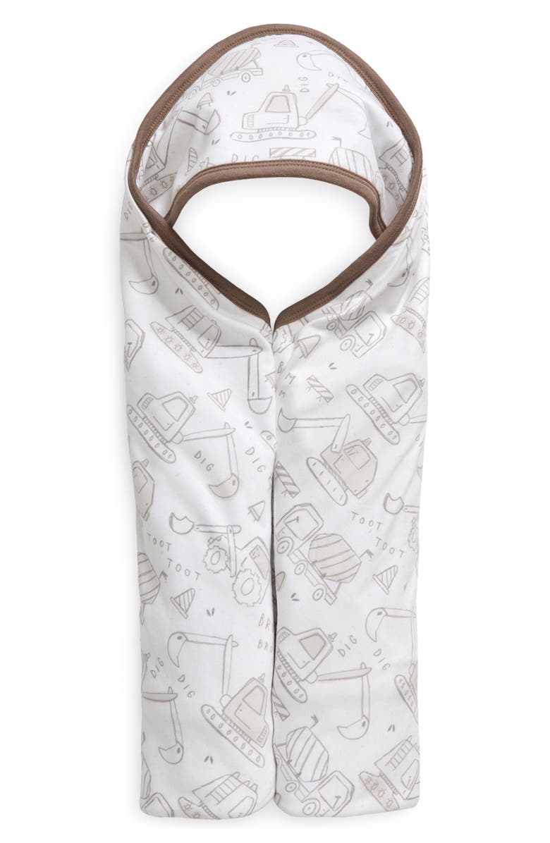 Copper Pearl Gage Premium Hooded Towel, Main, color, White/ Orange