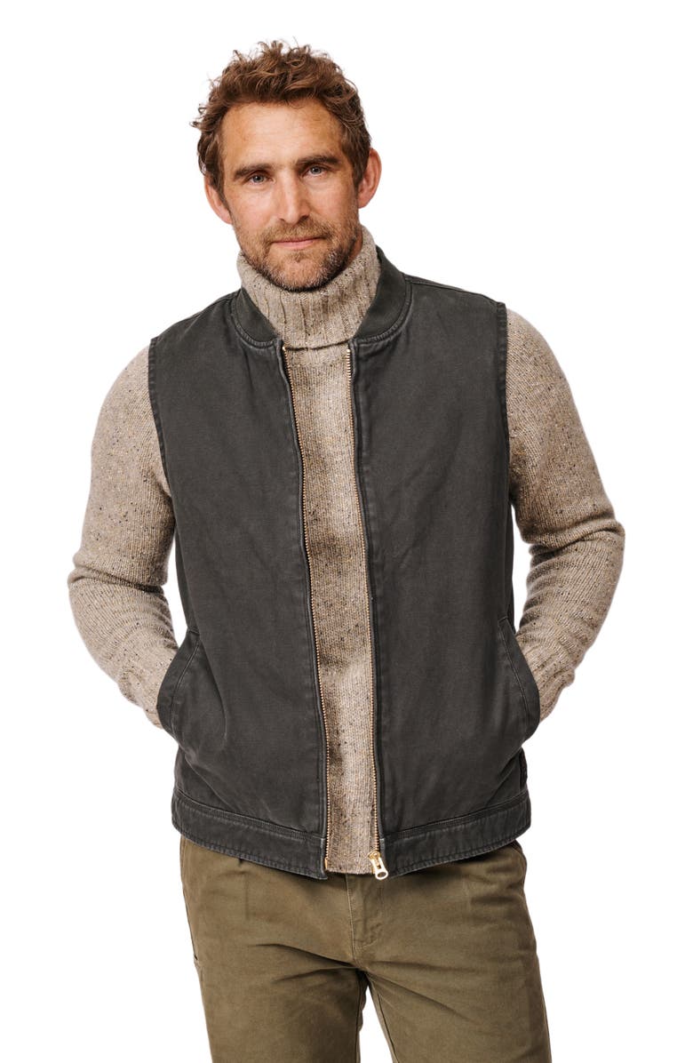 Aubin Duke Canvas Gilet Vest, Main, color, Washed Black