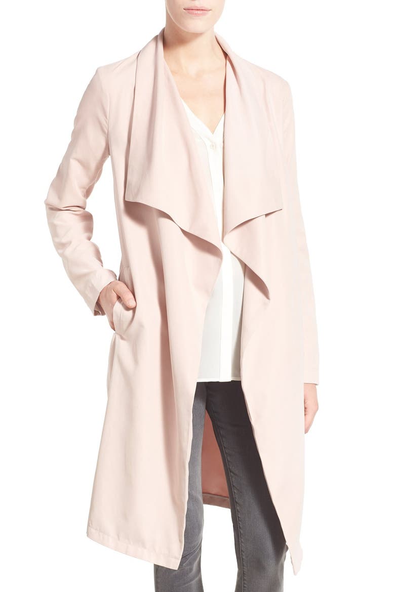 'Laswell' Drape Coat, Main, color, PALE PINK
