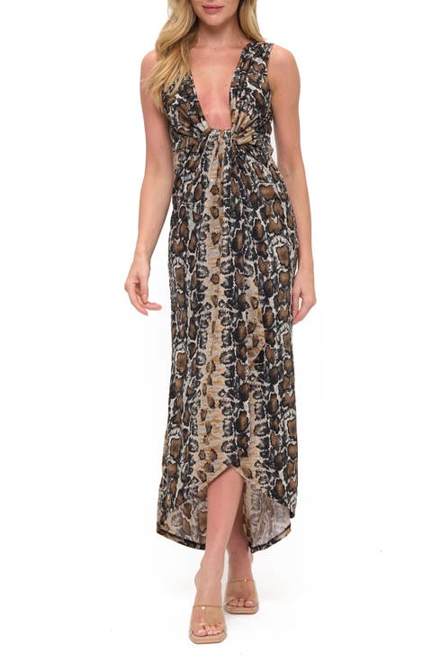 Floral Twist Front High-Low Dress