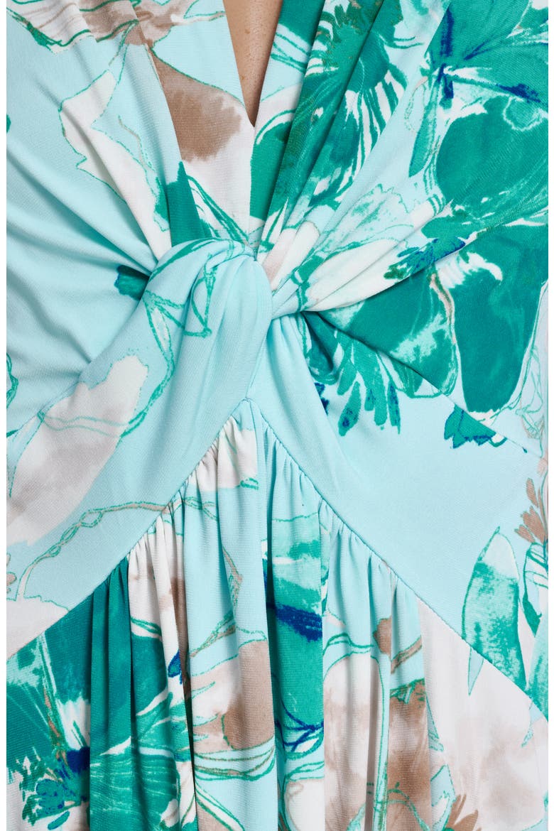 Twist and Drape Maxi Dress, Alternate, color, SEASPRAY/ PETROL MULTI