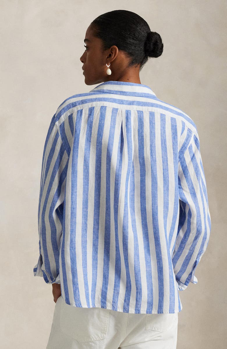 Polo Ralph Lauren Stripe Boxy Linen Button-Up Shirt, Alternate, color, 