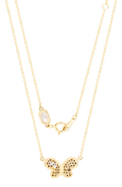 Suzy Levian Diamonds Diamond Butterfly Pendant Necklace In Yellow Gold
