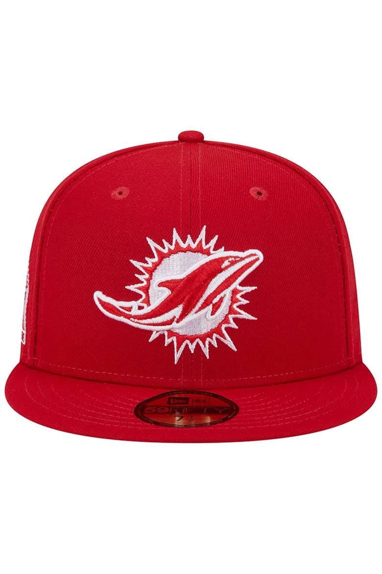 Men's New Era Scarlet Miami Dolphins 1993 Hawaii Pro Bowl Main Patch 59FIFTY Fitted Hat, Alternate, color, Scarlet