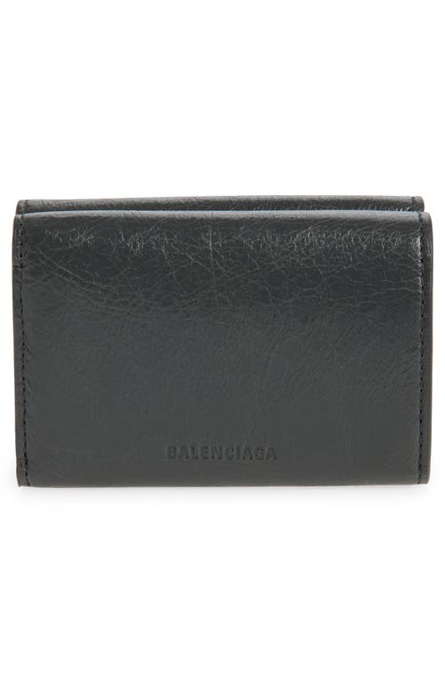 Balenciaga Le City Leather Card Case In Gray