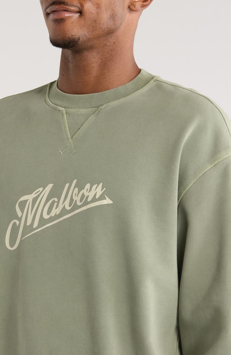 Malbon Golf Grayson Logo Cotton Graphic Sweatshirt, Alternate, color, Olivine