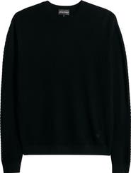 Emporio Armani Textured Virgin Wool Crewneck Sweater