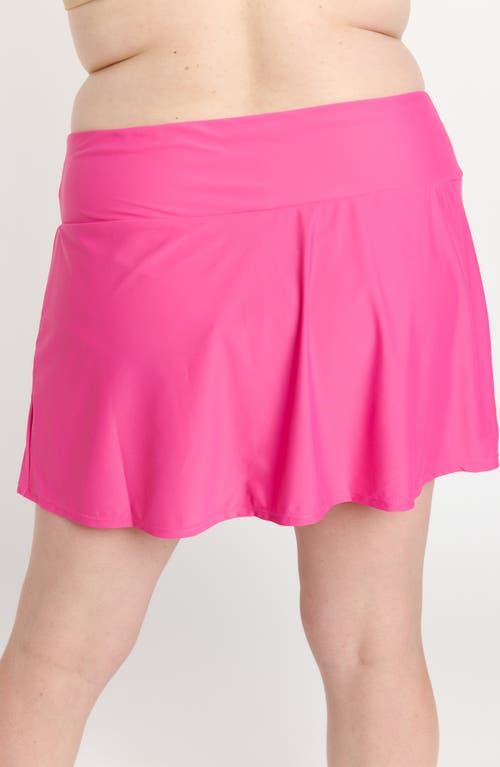 Calypsa Short Swim Skort With Shorts In Pink