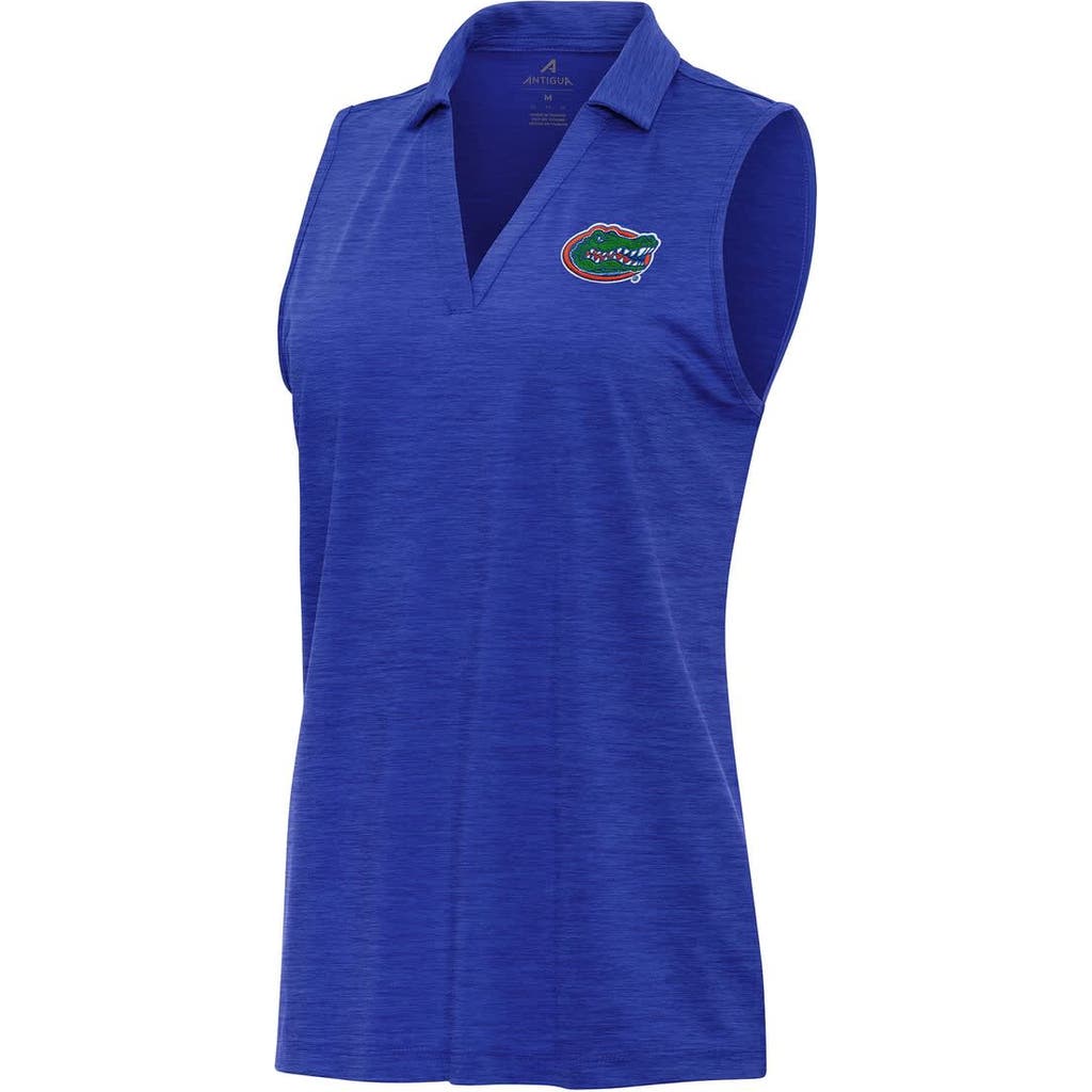 Antigua Heather Royal Florida Gators Layout Sleeveless V-neck Polo