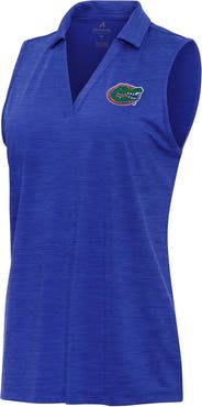 ANTIGUA Women's Antigua Heather Royal Florida Gators Layout Sleeveless V-Neck Polo