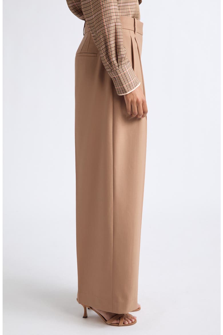 Luna Wide Leg Wool Blend Pants, Alternate, color, CAMEL