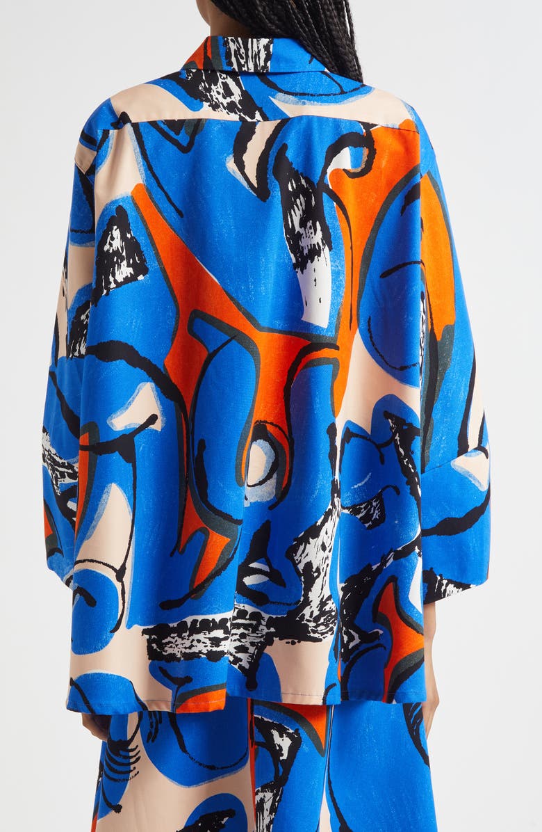 Marimekko Kukkavera Eldfamn Cotton Button-Up Shirt, Alternate, color, 