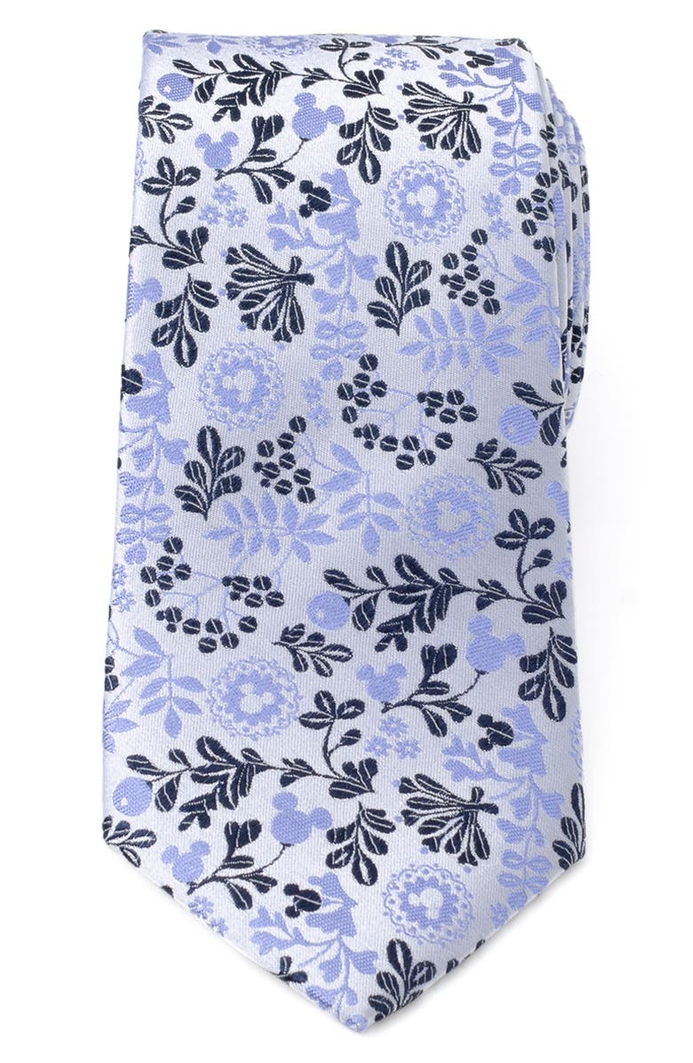 Cufflinks, Inc. x Disney Mickey Floral Silk Tie, Main, color, Blue